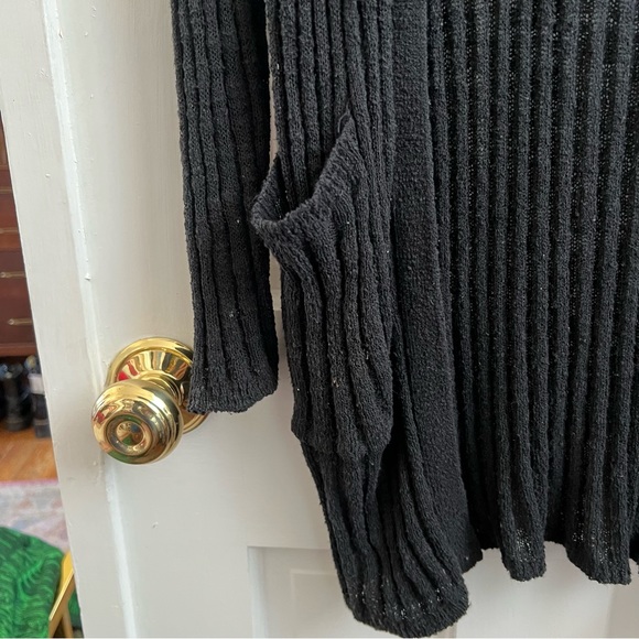 Michael Kors Long Black Loose Knit Cardigan - Picture 4 of 6